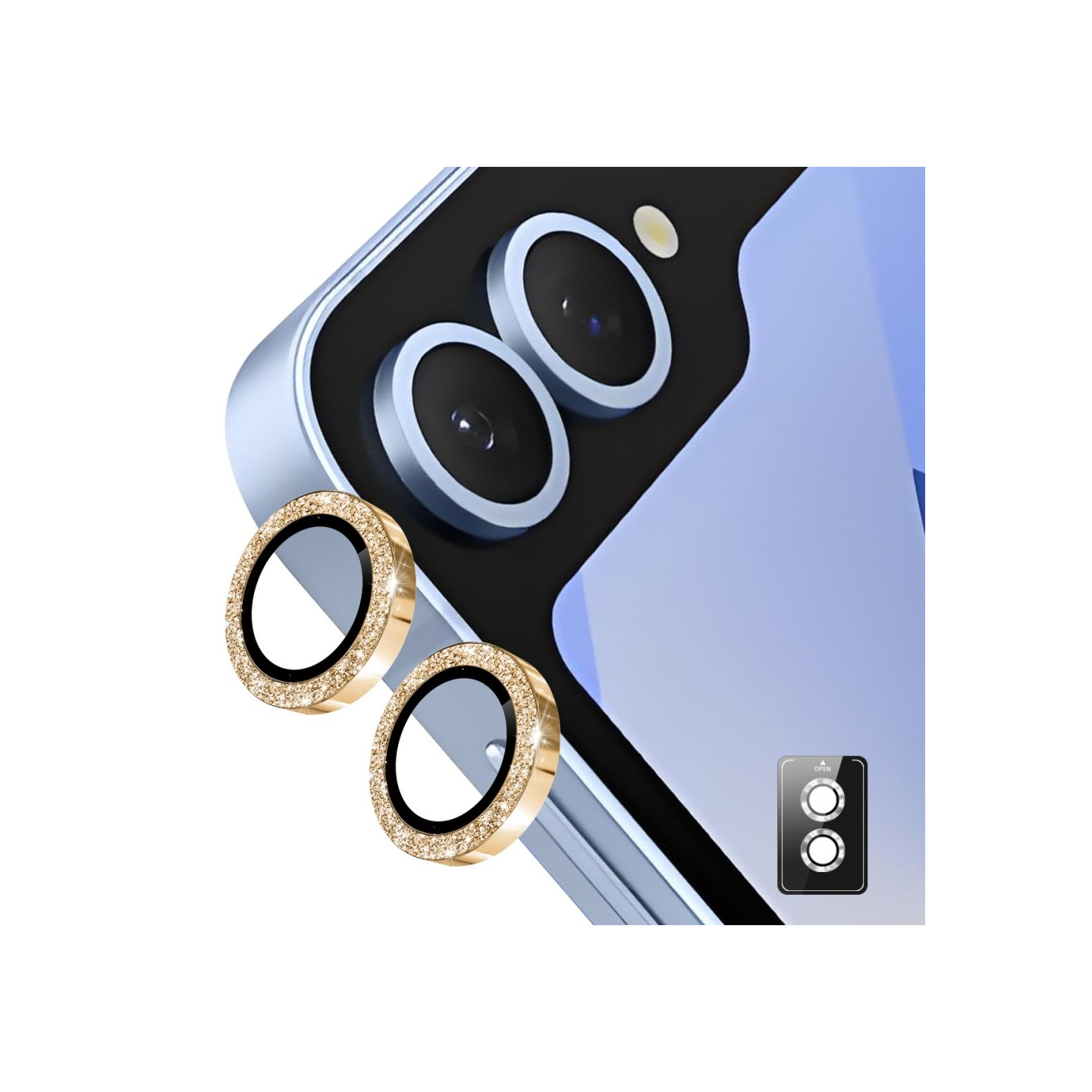 ENKAY Til Samsung Galaxy Z Flip7 Kamera Linsebeskytter Hærdet Glas Glitter