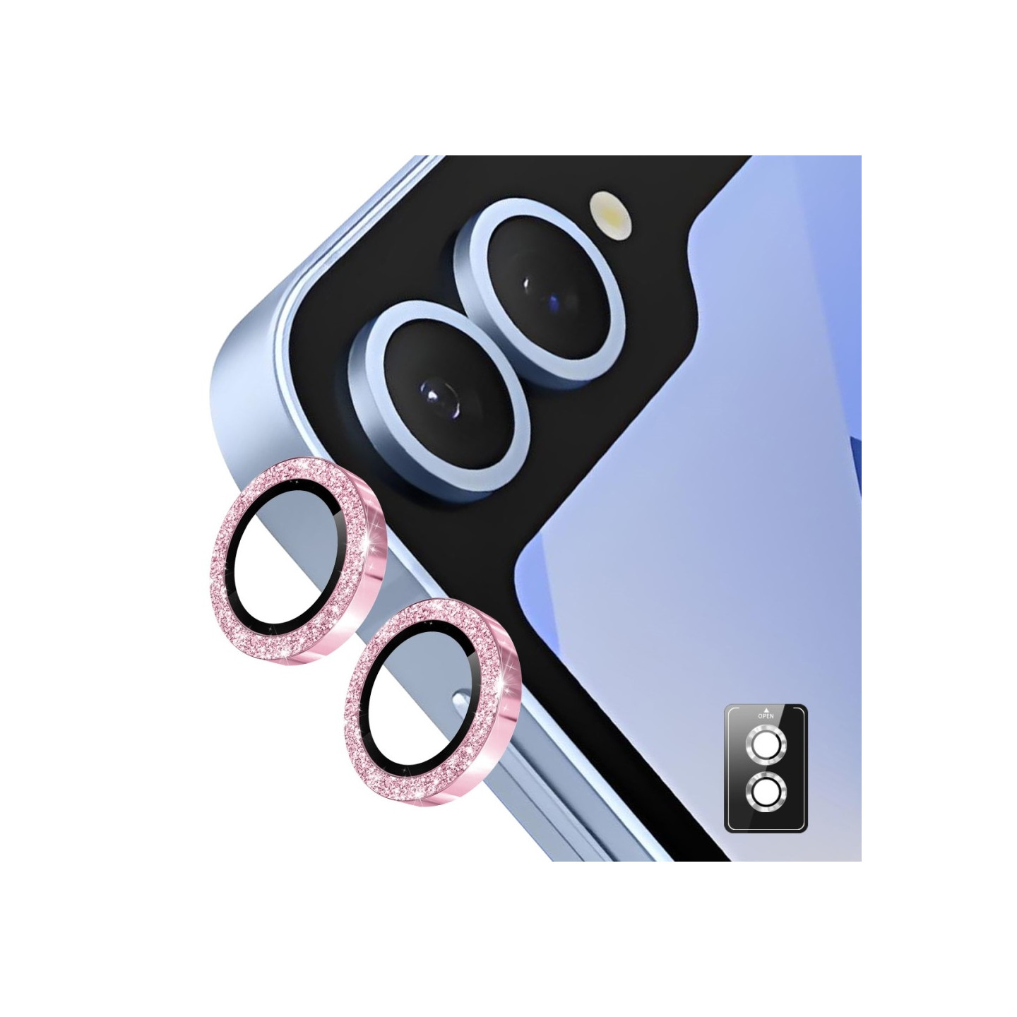 ENKAY Til Samsung Galaxy Z Flip7 Kamera Linsebeskytter Hærdet Glas Glitter