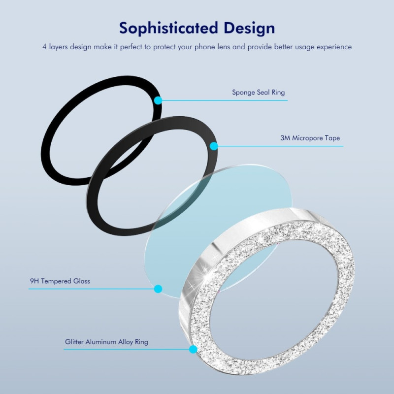 ENKAY Til Samsung Galaxy Z Flip7 Kamera Linsebeskytter Hærdet Glas Glitter