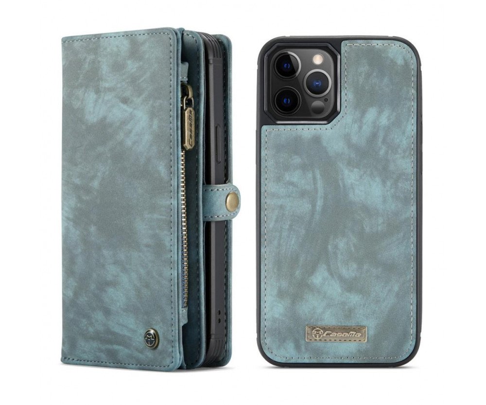 CASEME iPhone 12 Pro Max Retro plånboksfodral - Blå