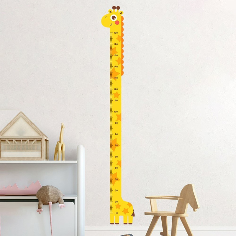 Measure Growing Length Wall Decal Growth Chart Wall Sticker - Giraffe