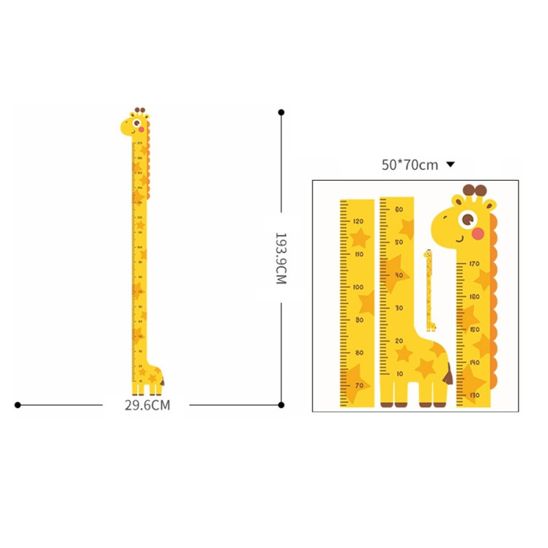 Measure Growing Length Wall Decal Growth Chart Wall Sticker - Giraffe