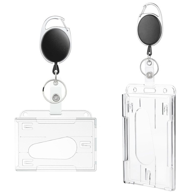 Card holder PS holder with double ID card holder and telescopic buckle Horizontal