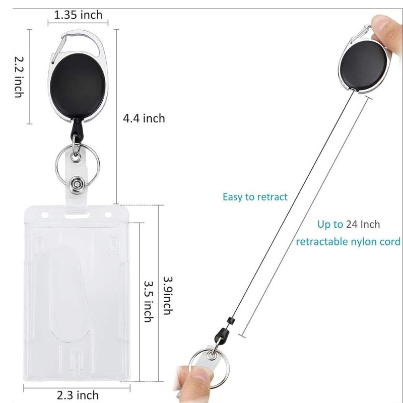 Card holder PS holder with double ID card holder and telescopic buckle Horizontal