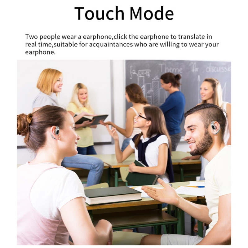 144 Sprog Oversættelses Oversætter Smart Oversætter Headset Bluetooth - Hvid