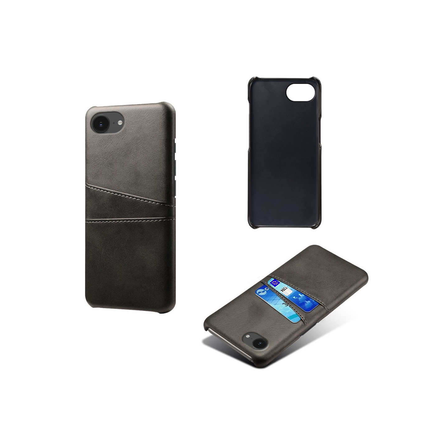 KSQ Cover med kortplads til iPhone 17e / 16e Sort