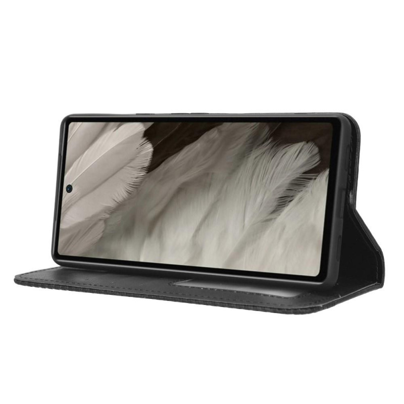 Google Pixel 7a Stand Phone Case Full Protection Wallet Cover - Black