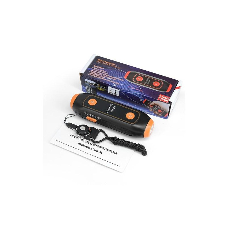 Sikkerhedselektronisk fløjtelanterne dommer SOS lommelygte nødcampinglampe