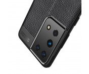 Samsung Galaxy S21 Ultra TPU-skal Litchi Grain - Svart