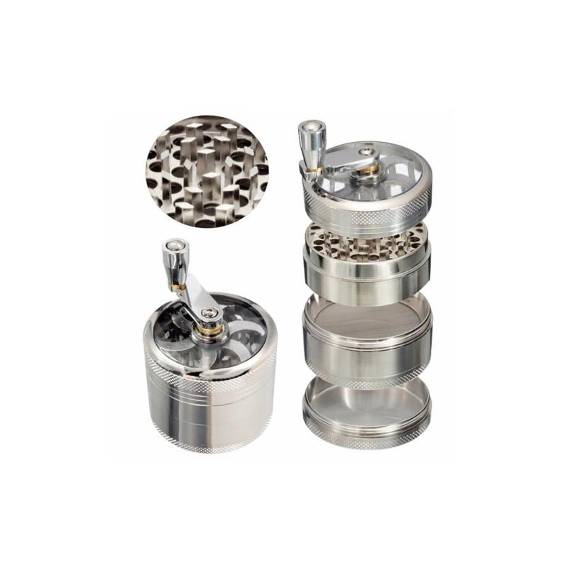 4 Layers Tobacco Grinder Herbal Herb Spice Crusher Smoke Manual 55mm