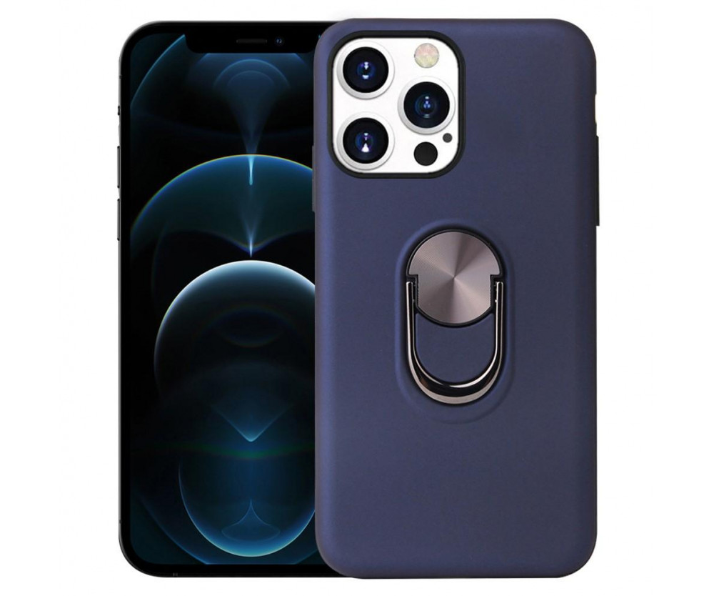 Till iPhone 13 Pro Max Hybrid skal med Finger Ring - Blå