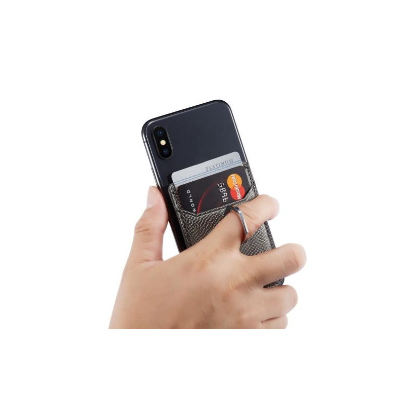 MUXMA - kortinpidikkeen rengasteline RFID - estävä liimainen luottokorttipaikka - musta