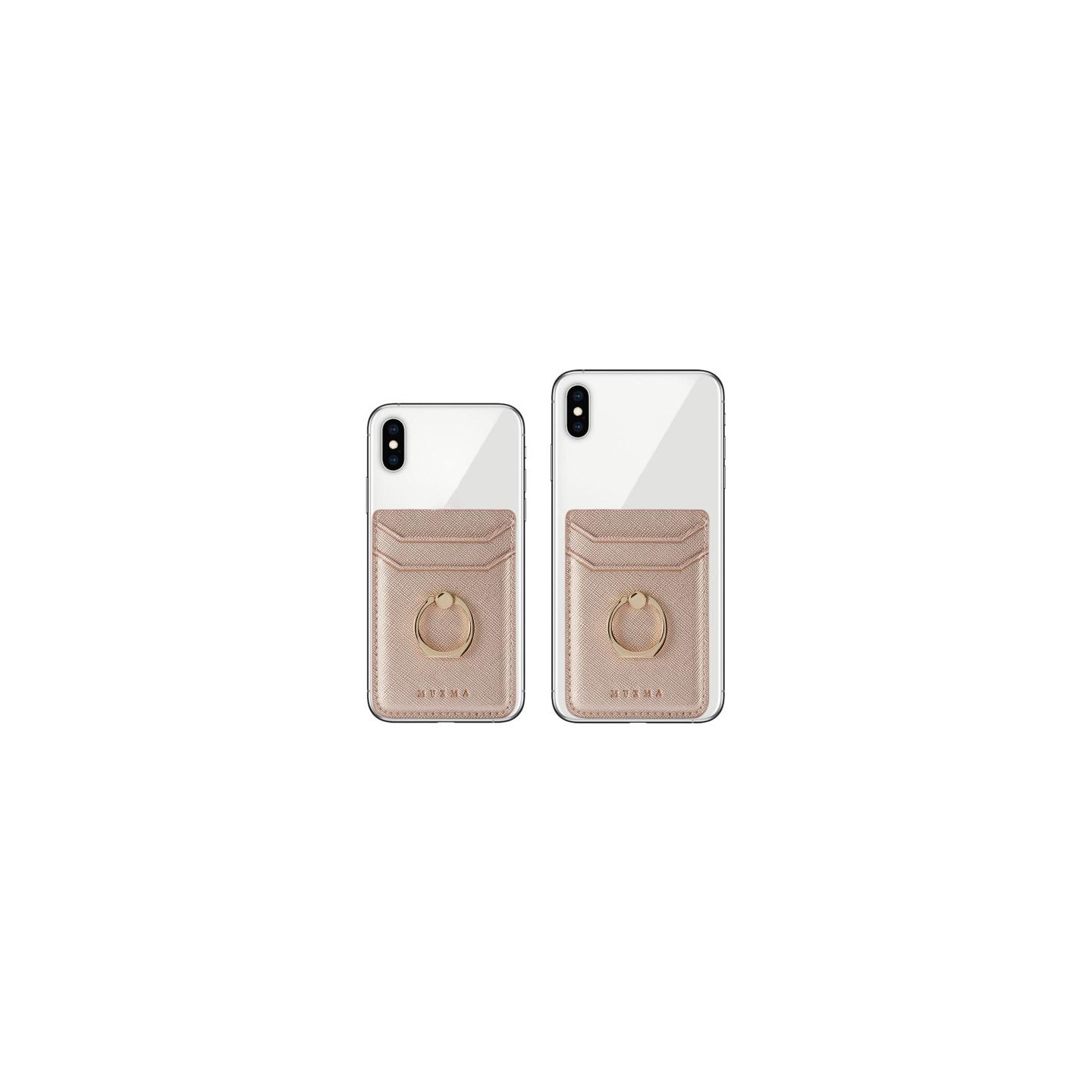 MUXMA Kortholder Ringstativ RFID - blokkerende kredittkort - Rose Gold