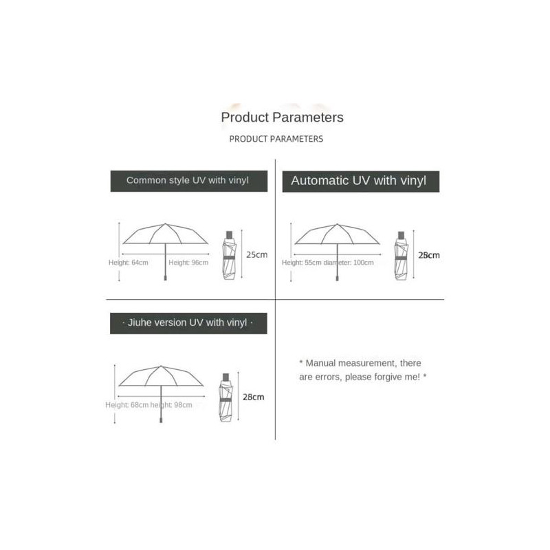 Anti - UV paraply bærbar solregnparaply - automatisk åbning/marineblå