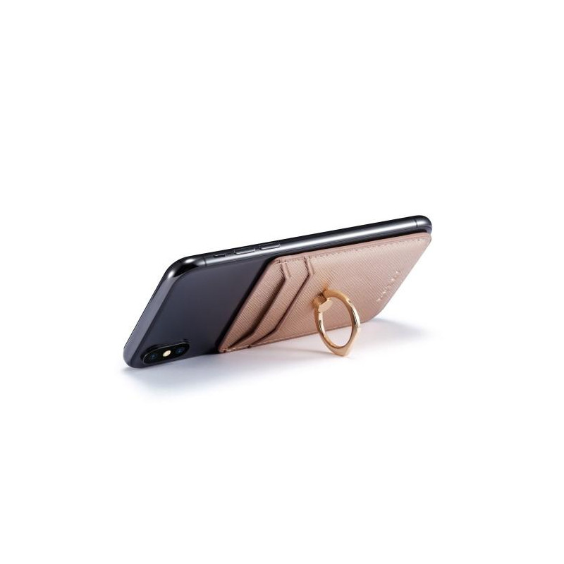 MUXMA Kortholder Ringstativ RFID - blokkerende kredittkort - Rose Gold