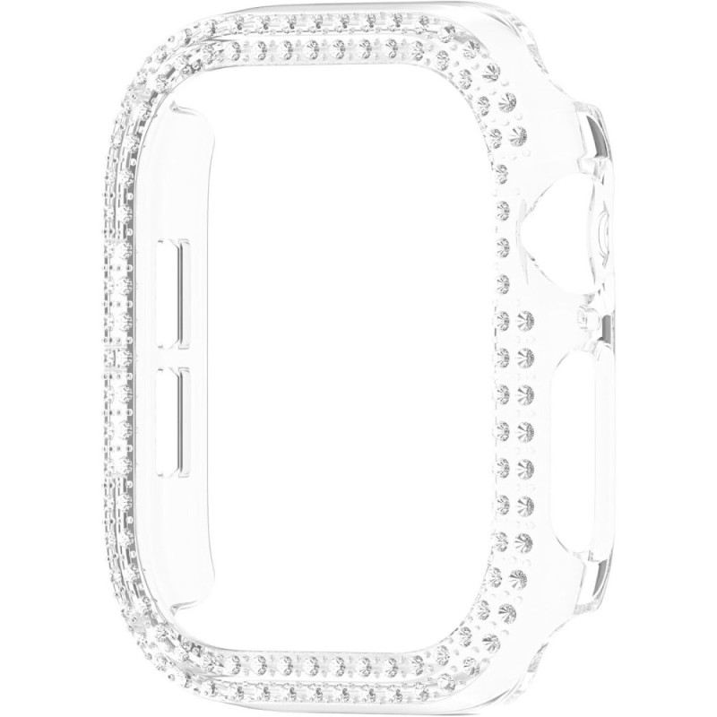 For A Watch Series 10 42mm Case Cover Frame Bling Rhinestone Decor - Gennemsigtig