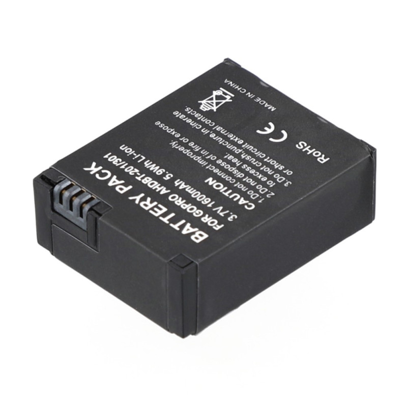 Batteri för GoPro Hero 3 Kamera 3.7V 1600mAh AHDBT-201 / 301 Ersättningsbatteri