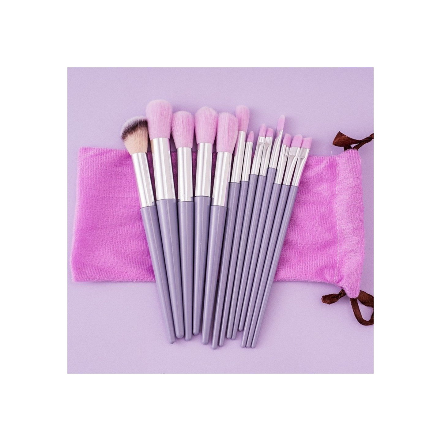 13 stk Makeup Brush Set Kosmetiske børster Soft Fiber Foundation Contour - Lilla