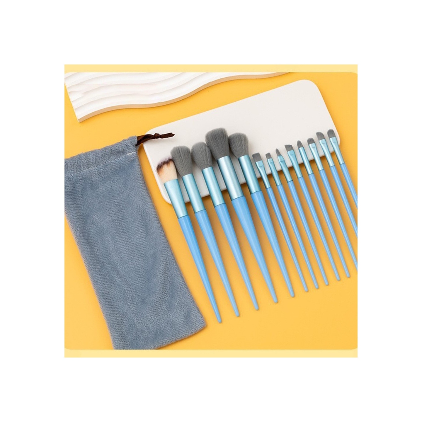 13 st Makeup Brush Set Kosmetiska borstar Soft Fiber Foundation Kontur - Blå