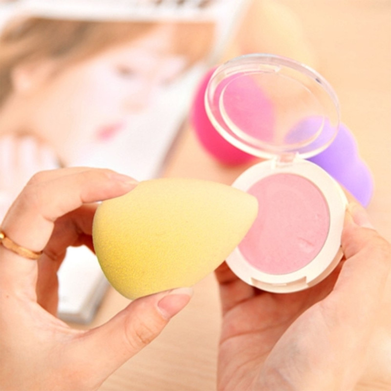 2 stk Makeup Sponge Blender Teardrop Beauty Egg Cleansing Puff Skin Care - Gul