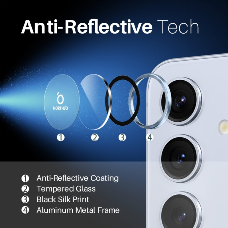 NORTHJO til Samsung Galaxy S25 Hærdet Glas Kameralinsebeskytter