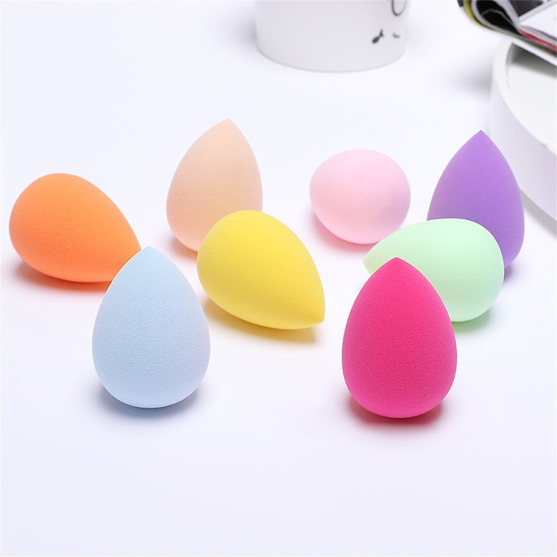 2 stk Makeup Sponge Blender Teardrop Beauty Egg Cleansing Puff Skin Care - Lys lilla