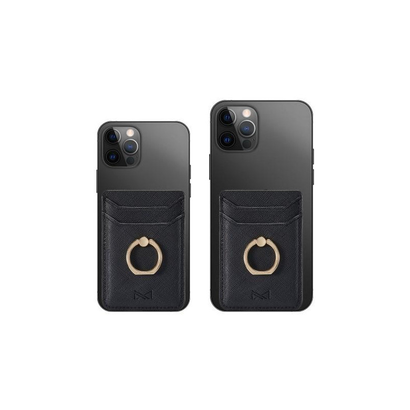 MUXMA Kortholder Ringstativ RFID Blokerende Selvklæbende Kreditkortslot - Sort