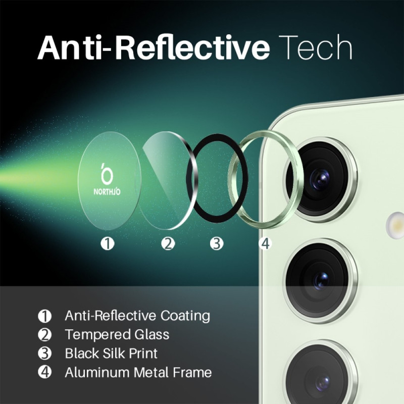 NORTHJO til Samsung Galaxy S25 Hærdet Glas Kameralinsebeskytter