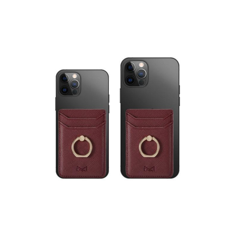 MUXMA - kortinpidikkeen rengasteline RFID - estävä liimainen luottokorttipaikka - viininpunainen