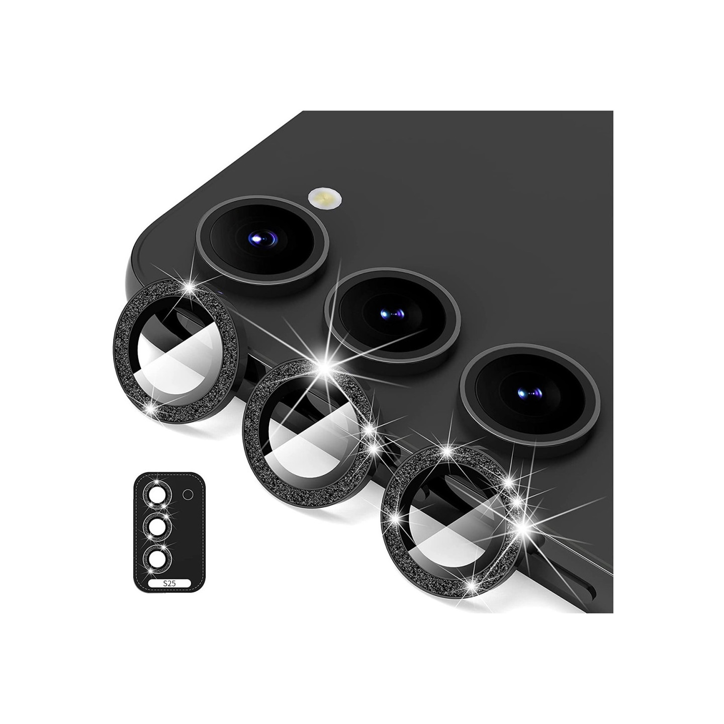 ENKAY Til Samsung Galaxy S25 Kamera Linsebeskytter Hærdet Glas Glitter