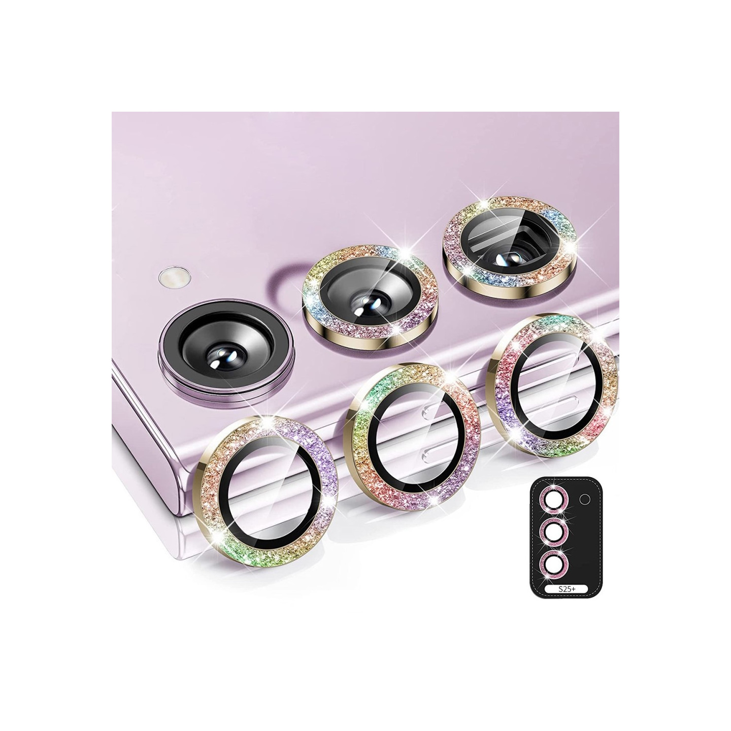 ENKAY Til Samsung Galaxy S25+ Kamera Linsebeskytter Hærdet Glas Glitter