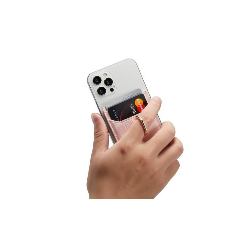 MUXMA Kortholder Ringstativ RFID Blokkerende Kredittkort - Rosa