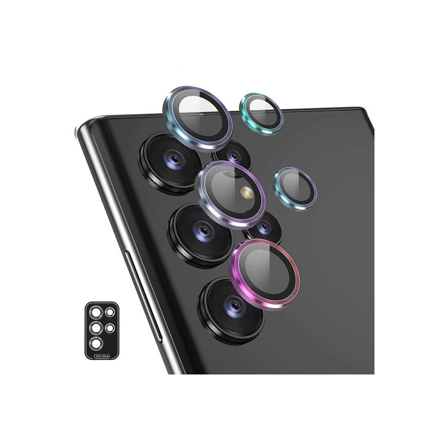 Til Samsung Galaxy S25 Ultra Kameralinsebeskytter ENKAY Metalring Linsefilm