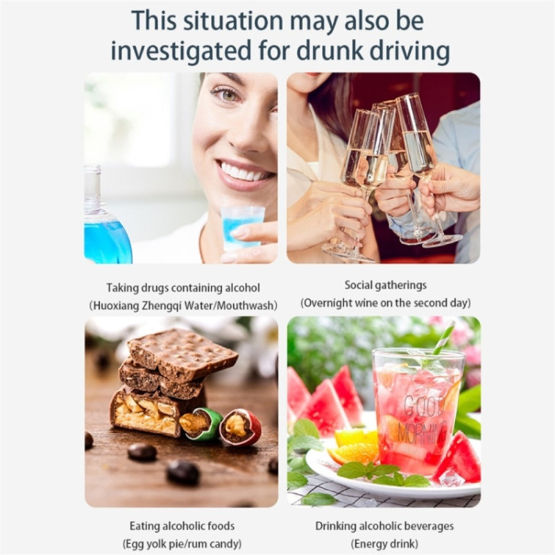 Alkoholtester Digital Display Fargeskjerm Alkoholtester Berøringsfri detektor