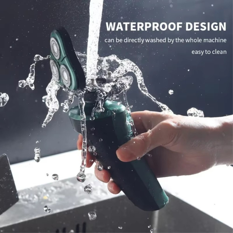 4i1 Elektrisk Rakapparat Uppladdningsbar 3 huvuden Rakhyvel Grooming Display