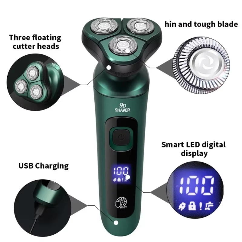 4in1 Electric Shaver Rechargeable 3 Heads Razor Grooming Display