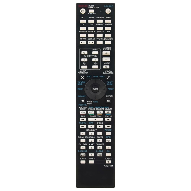 Remote Control Replacement for AXD7591 For Pioneer AV Receiver Stereo System
