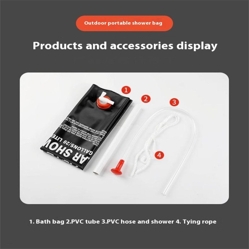Utomhus Camping Travel Water Bag Dusch portabel duschväska Solvärme Duscha 25L