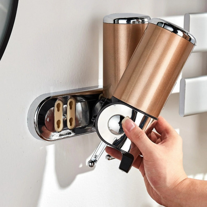 Stainless Steel Soap Dispenser 1000ml Manual Push Pump Shampoo Body Wash