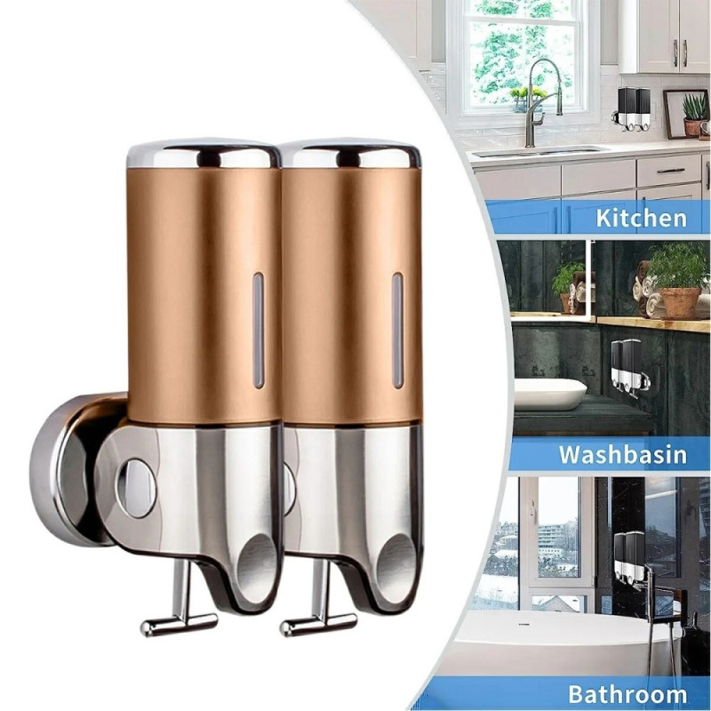 Stainless Steel Soap Dispenser 1000ml Manual Push Pump Shampoo Body Wash