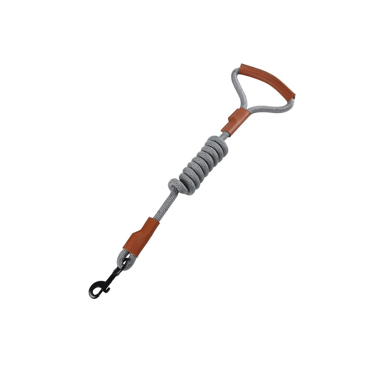 DUOMM hundebånd i nylonlærhåndtak slepetau kjæledyrhund