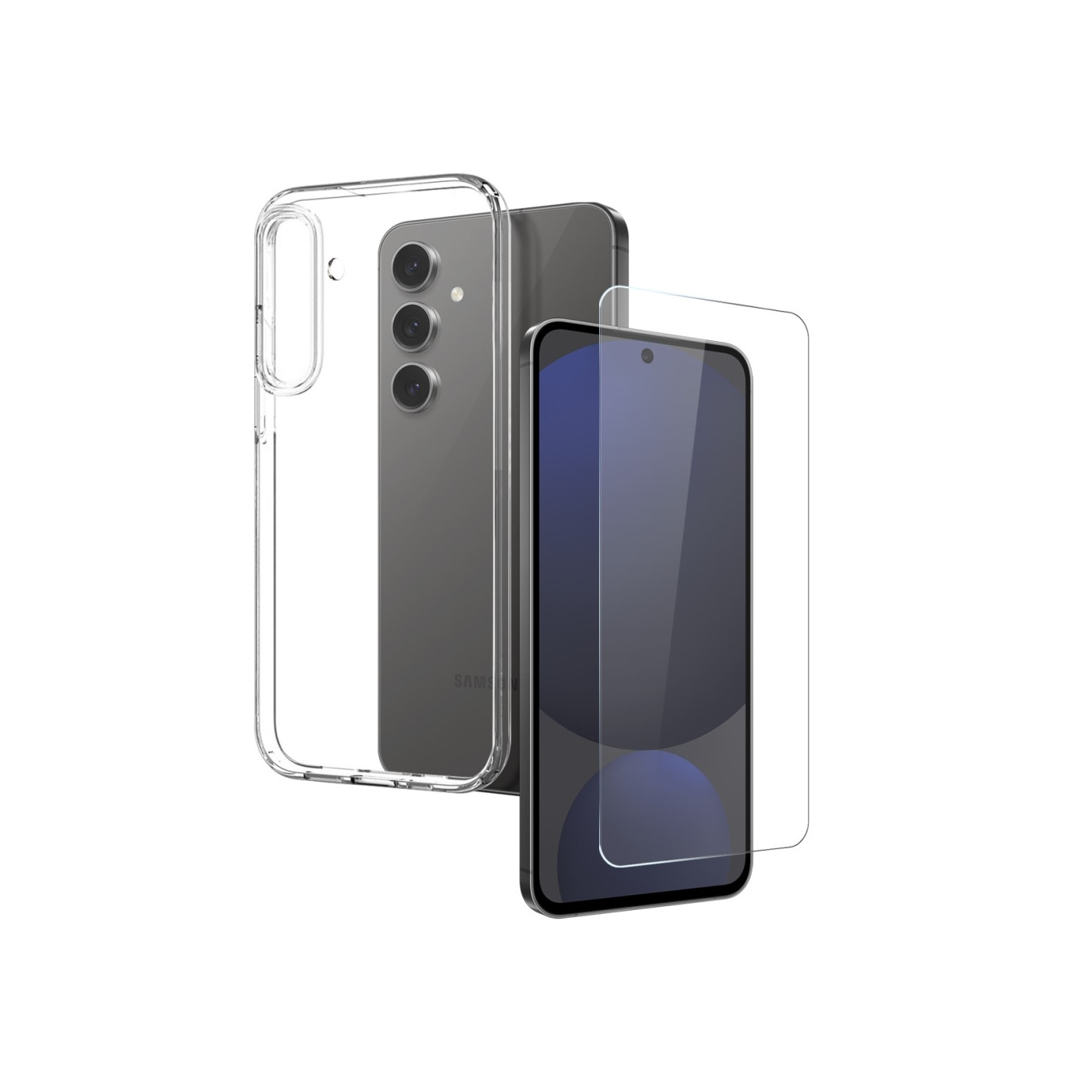 NORTHJO For Samsung Galaxy S25 5G TPU Cover with Tempered Glass Screen Protector