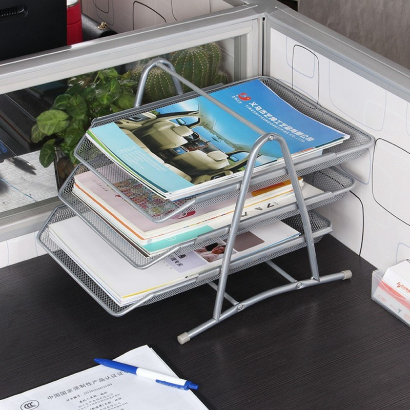 3-lags arrangør Skrivebordsbakke Papirsortering Dokumentholderstativ