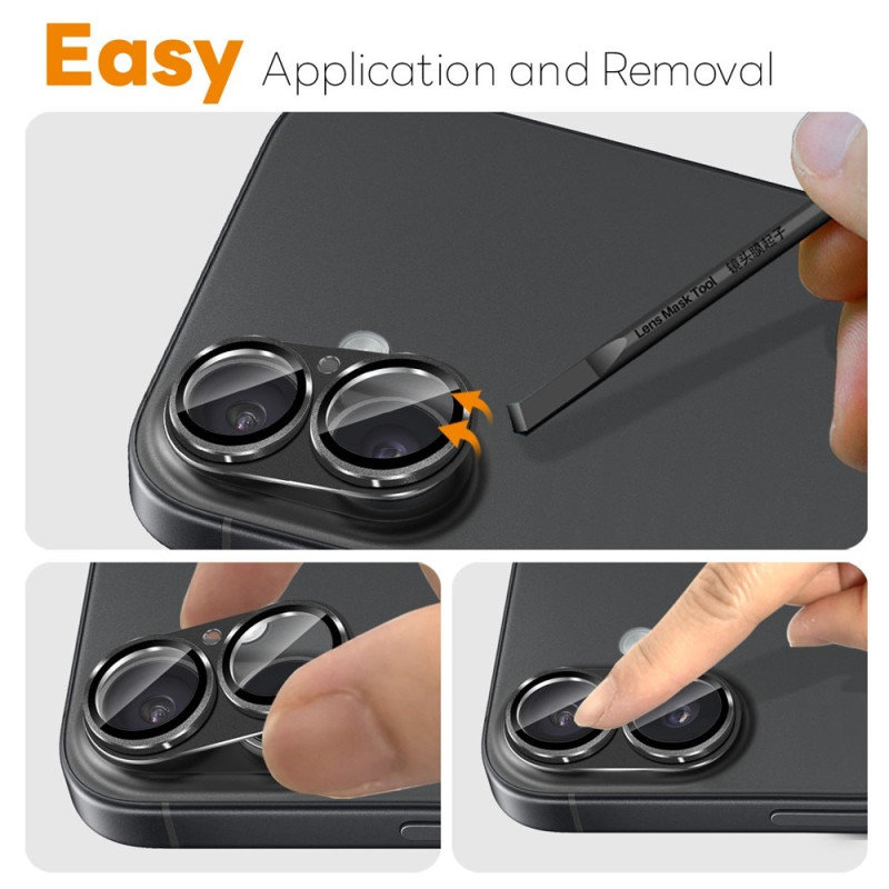 iPhone 17 varten Kameralinssin Suojus NORTHJO Matta Metalli Karkaistu Lasi - Musta