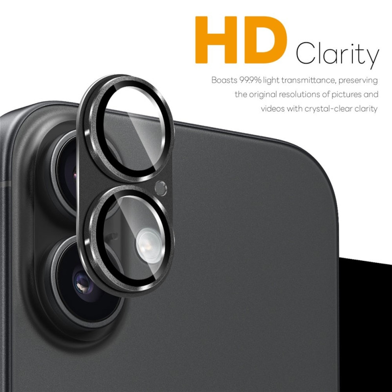 For iPhone 17 Camera Lens Protector NORTHJO Matte Metal Tempered Glass - Black