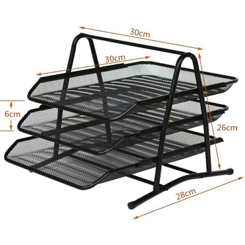 3 Layers Organizer Pöytäalusta Paperilajittelija Asiakirjatelineen teline