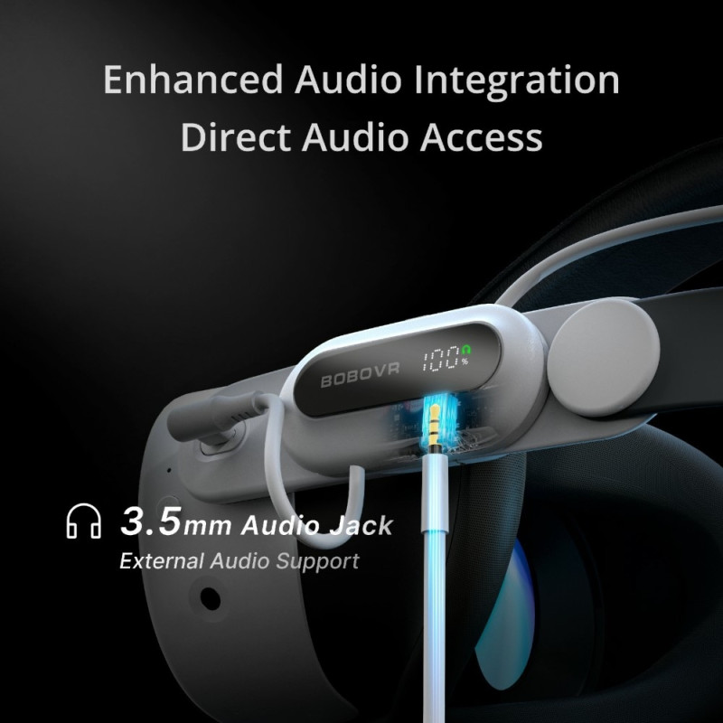 BOBOVR E3 Pro for Meta Quest 3/3S Head Strap 10000mAh Battery VR Headband