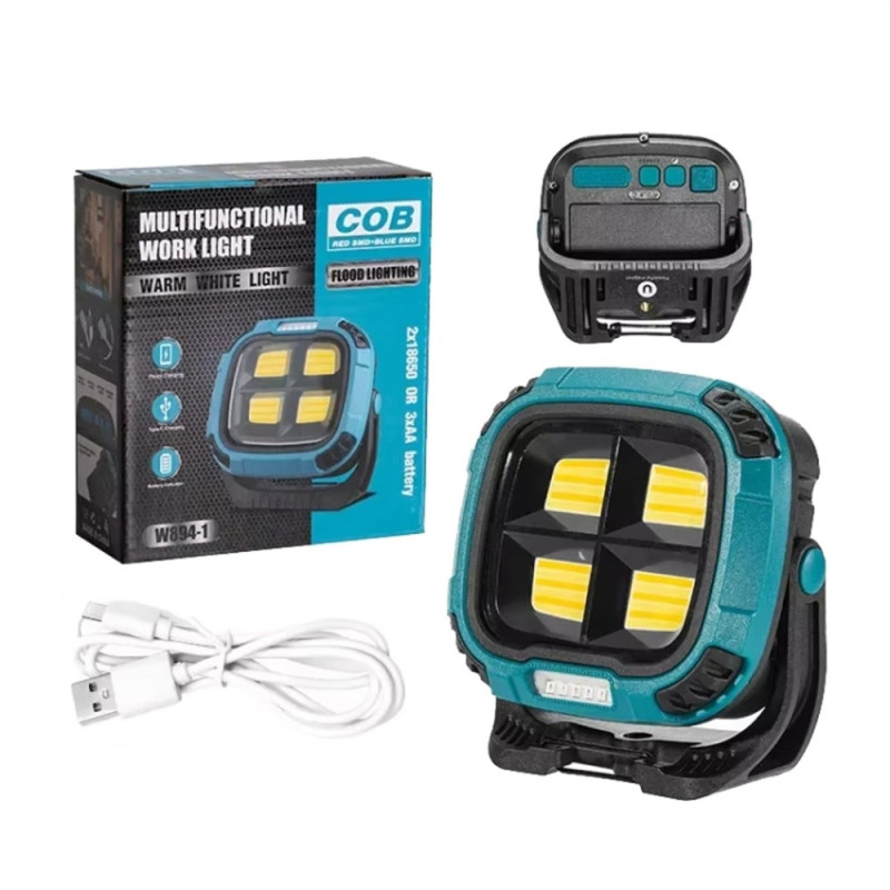 COB Magnetic Spotlight Work Light Portable Emergency Flashlight