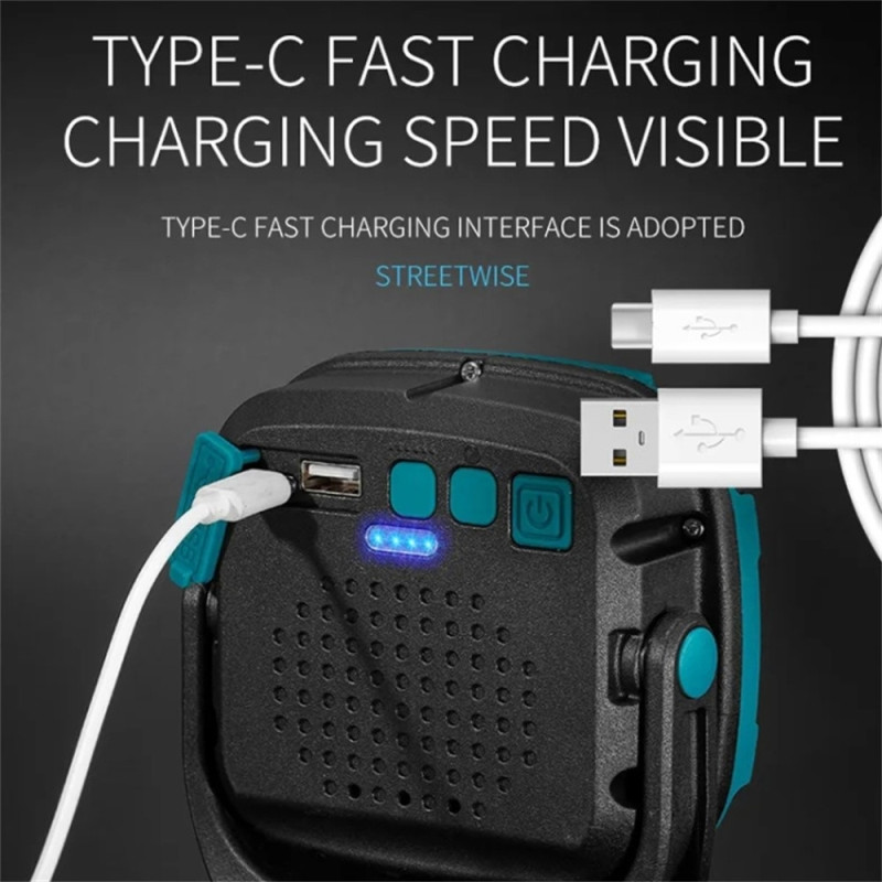 COB Magnetisk Spotlight Arbejdslys Bærbar nødlommelygte Blå