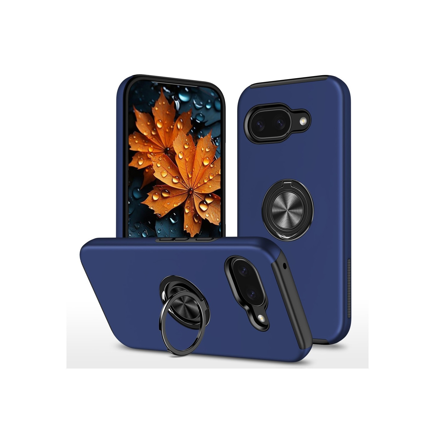 Til Google Pixel 9A Fingerring Kickstand Hybrid Taske